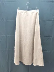 ◇ RETROGIRL ウエストゴム　サイドジップ　ベロア系 ひざ丈 フレア スカート サイズF ブラウン系 レディース E  【1303020023479】