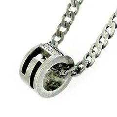 【中古】GUCCI グッチ シルバー カットアウトGリング ネックレス 16.2g 925刻印 483552 ネックレス