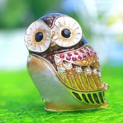 【新品 未使用】ジュエリーボックス フクロウ 梟 ブラウン ピィアース クリスマス EX2922