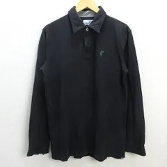G■アシュワース/ASHWORTH  長袖ポロシャツ/コットン【O】黒系/men's/63【中古】■のサムネイル
