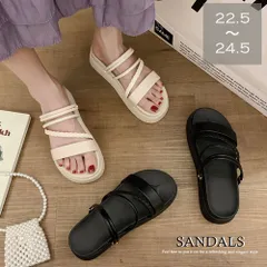 厚底サンダル レディース 編み 全2色