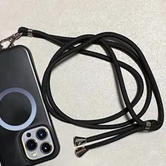 スマホショルダー  ホルダー スマホ iPhone15pro 最新 対応 ブラック 紐 調節可能 太め 長い スマホストラップ 取り外し可能 キーホルダー 新品