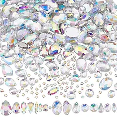 PH PandaHall ラインストーン 362個 平らな 縫製ビーズパーツ 16種 キラキラストーン アクセサリーパーツ デコ素材セット DIY手作り素材 服装 帽子 バッグ飾り