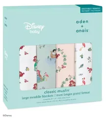 4枚入【アリエル】エイデンアンドアネイ クラシック スワドル（おくるみ）  出産祝 新生児 お昼寝 抱っこ ひざ掛け 車用 寝室用 タオルケット 午睡 赤ちゃん