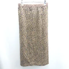 ◇ ⊇ Dot＆Stripes CHILDWOMAN スエード系 ヒョウ柄 ウエストゴム 膝丈 タイト スカート サイズF ブラウン系 レディース E  【1410100054497】