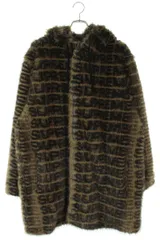 シュプリーム 22SS Faux Fur Hooded Coat ロゴ総柄フェイクファー