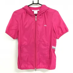 ナイキゴルフ 半袖ジップパーカー ピンク ロゴ白 裏地メッシュ  レディース L ゴルフウェア NIKE