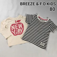 BREEZE F.O.KIDS ブリーズ エフオーキッズ トップスまとめ売り 長袖Tシャツ ロンＴ 半袖Tシャツ りんご ボーダー 白 黒 女の子 男の子 80