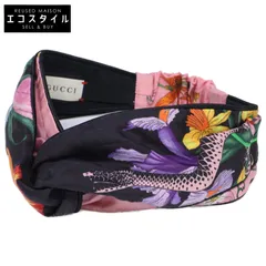 美品！　GUCCI グッチ シルク ヘアバンド ターバン GUCCI - グッチ ベッドターバン ヘアバンド フローラ スター