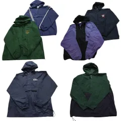 古着卸 まとめ売り アノラックパーカー ジャケット 6枚セット (メンズ L /XL ) ライン バイカラー ドローコード 中古 古着 NC1532