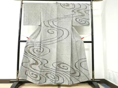 平和屋着物●訪問着　総絞り　刺繍　流水草花文　金彩　正絹　逸品　CAAW7342yc 平和屋着物○訪問着 総絞り 刺繍 流水草花文 金彩 正絹 逸品