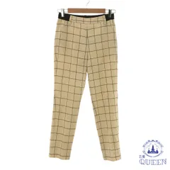 【訳アリ】 INED イネド ボトムス カジュアルパンツ ウエストゴム ウール おしゃれ レディース チェック ベージュ 9 キュプラ 901-10969 送料無料 古着