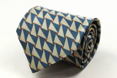 ジャンニ・ヴェルサーチ ブランド ネクタイ 格子柄 スクエア柄 パネル柄 シルク 日本製 PO  メンズ ベージュ Gianni Versace 【中古】