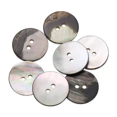 uxcell 7個入り 天然シェルボタン 2穴 22.5mm マザーオブパールボタン シャツ 洋服 コート スーツ ジャケット ジーンズ スカート 裁縫 クラフト DIY 装飾用 黒