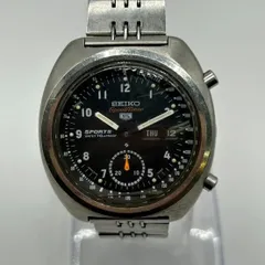◎【✨希少✨】腕時計　SEIKO　セイコー　6139-7010　スピード　タイマー　メンズ　男性　スポーツ　ウォッチ　日付　カレンダー　デイト　表示　機能付き　文字盤　ラウンド　丸型　カラー　黒　ブラック　銀　シルバー　SILVER ステンレス　スチール