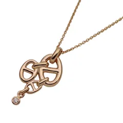 エルメス HERMES ネックレス シェーヌダンクル アンシェネ MM レディース ブランド 750PG 1P ダイヤモンド ピンクゴールド ジュエリー 磨き済み 【中古】