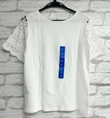 ◾️二の腕カバー♪◾️REI RISSE レディース 2way 袖レース カットソー Tシャツ ブラック ホワイト【583654】