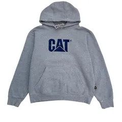 【企業スウェット】キャタピラー CAT パーカー フーディー フーディ グレー 灰色 Lサイズ 肉厚コットン アドバタイジング 古着 E305のサムネイル
