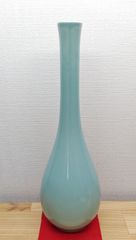 【逢絢亭・新品】茶道具 花入 美濃焼 鶴首花入 青磁 金新窯 紙箱入り