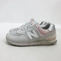 k■【23.5cm】ニューバランス/New Balance 574 スエードスニーカー灰色ピンク/LADIES■70【中古】