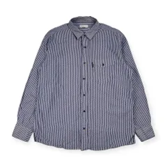 SIMPLE LIFE シンプルライフ ストライプ 長袖シャツ L/ブルー メンズ