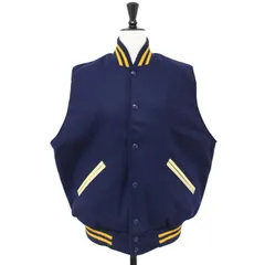 SETTLEMIERS セントルマイヤーズ ベスト ネイビー イエロー サイズ:S / ウール ヴァ―シティ ベスト / リブ 配色 ライン スタジャン / VARSITY VEST / トップス 羽織り【レディース】【中古】