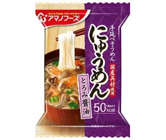 アマノフーズ フリーズドライ にゅうめん とろみ醤油 4食×12箱入| 送料無料 一般食品 インスタント食品 即席 ストック 麺 飲食店 そうめん 素麺 ケース買い まとめ買い 業者 仕入れ 大量 しょうゆ 調味料 業務用 簡単のサムネイル
