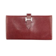 【真贋判定済】HERMES エルメス ベアンスフレ □E刻印  ルビー×S金具 ウォレット B03065WFEY