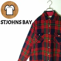 STJOHNS BAY 長袖 フランネルシャツ S タータンチェック ダブルフラップポケット 秋カラー 格子柄 格子模様 A534 アクリル ロングスリーブ アメカジ  韓国製 古着 メンズ 上着 外着 防寒 普段着 部屋着 重ね着 アウトドア