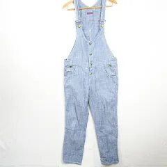 アースミュージック&エコロジー EARTH MUSIC & ECOLOGY LEE デニム サロペット オーバーオール M ライトブルー ロゴ kz11760