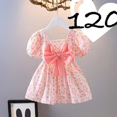 【Open SALE】花柄ワンピース リボン 韓国子供服 120cm