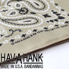 バンダナ USA生産 ハバハンク hav a hank traditional paiseley ベージュ ペイズリー 54×54cm B22PAI-Z-BEI