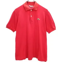 ラコステ ワンポイント 半袖 ポロシャツ 赤 LACOSTE メンズ 【中古】  【230609】