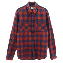 R.NEWBOLD アールニューボールド チェック柄 長袖 ネルシャツ L レッド メンズ 古着