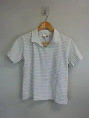 【美品】中古 ゴルフウェア NIKE GOLF(ナイキゴルフ) ポロシャツ 白×グレーボーダー レディース M