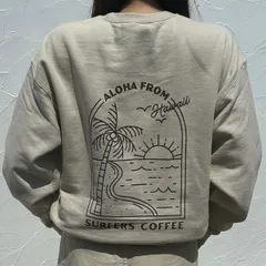 ★新作★人気★希少品 SURFERS COFFEE スウェット トレーナー 裏起毛 SURF'S UP  サンド M~XLサイズ 送料無料 SW-SC-AHSD サーファーズコーヒー