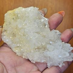 G-166天然水晶 花形クラスター 原石 ホワイトクリア 結晶群 