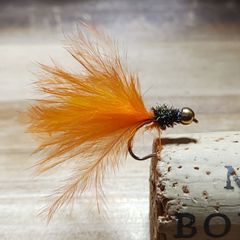 ■ELK■　マラブー　ショートボディ　ファイヤーオレンジ　4本　完成品フライ　フライフィッシング　管釣り