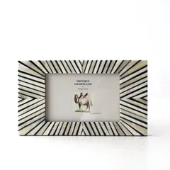 フォトフレーム 写真立て おしゃれ 壁掛け 卓上 横長 横置き 横向き かわいい デザイン モダン レトロ アンティーク 天然素材 ボーンフォトフレーム モニーク A