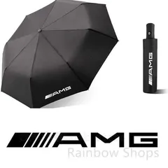 【新品未使用】AMGロゴ メルセデスベンツ Mercedes Benz 折りたたみ傘 ケース付 ブラック 晴雨兼用 超軽量 折り畳み傘 E200 E300 G63 G500 W290 W190 GT4
