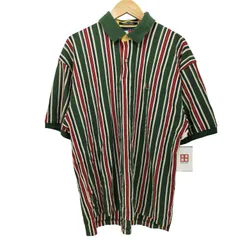 トミーヒルフィガー TOMMY HILFIGER エンブレム刺繍ロゴ マルチストライプ ポロシャツ メンズ  L
