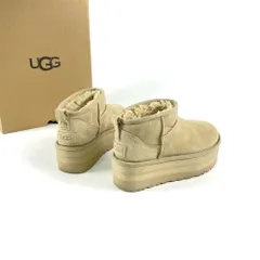 UGG　アグ　1135092　CLASSIC ULTRA MINI PLATFORM　クラシック ウルトラ ミニ プラットフォーム　厚底ブーツ　UK3　ベージュ　箱付