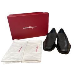 ◆中古品◆サルヴァトーレ フェラガモ Salvatore Ferragamo レザー メンズ シューズ 5 1/2 EE ブラック 黒 kyX17015NF