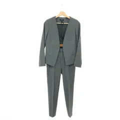 良好 theory セオリー ノーカラージャケット セットアップ サイズ:上00・下XX0  グレー  レディース 　241005005983