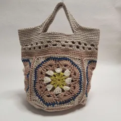 アフリカンフラワーモチーフバッグ/ハンドメイド