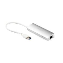【新品・7営業日以内発送】スターテック ST3300G3UA USBハブ／USB 3．0／USB－A － 3x USB－A／LAN／バスパワー／シルバー【沖縄離島販売不可】