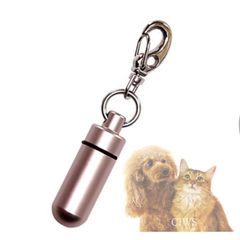 [おもいでのあかし]  遺骨カプセル小 ピンクゴールド 小型軽量　ネジ式で安心　おしゃれ　かわいい ミニポーチ水色 62x75mm 正規取引商品