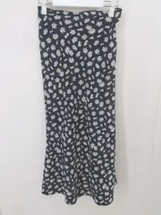 ◇ one after another NICE CLAUP 花柄 ロング ナロー スカート ブラック ホワイト レディース  【中古】 【1207080006338】
