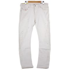 【DIESEL】ディーゼル THOMMER 0681Z ストレッチ スキニーパンツ ペイント加工 ホワイト W31 メンズ 【中古品】 USED-AB 【9356】