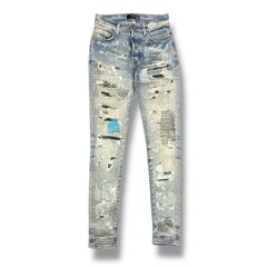 国内正規 AMIRI ダメージ リペア スキニー デニムパンツ ジーンズ アミリ インディゴ 28 91100A3のサムネイル